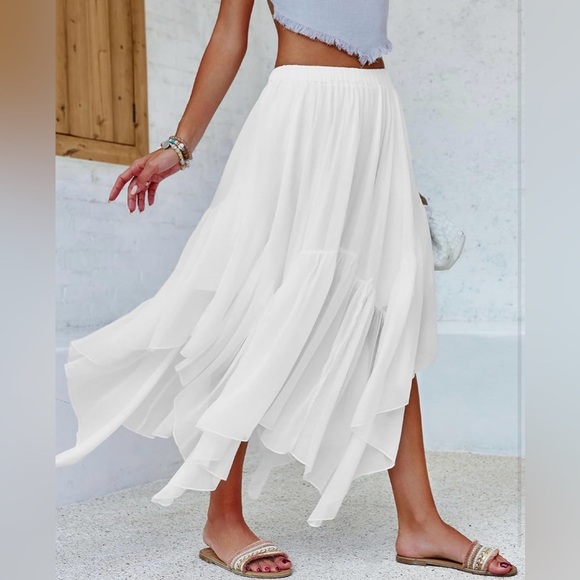 Boho Ruffle Trim Maxi Skirt - Picture 5 of 14
